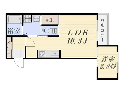 BLD.KIHARA.NO5(1LDK/4階)の間取り写真