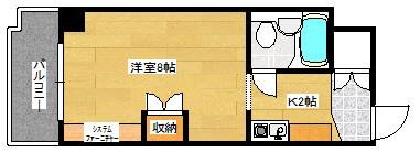 シティコーポ比治山(ワンルーム/5階)の間取り写真