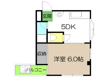 シティハイツヒロ(1DK/4階)の間取り写真