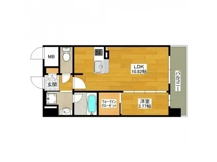 ドン・パレス江坂(1LDK/9階)の間取り写真