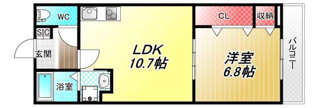 G-SQUARE(1LDK/3階)の間取り写真