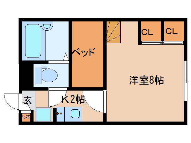 レオパレス伏見I(1K/1階)の間取り写真