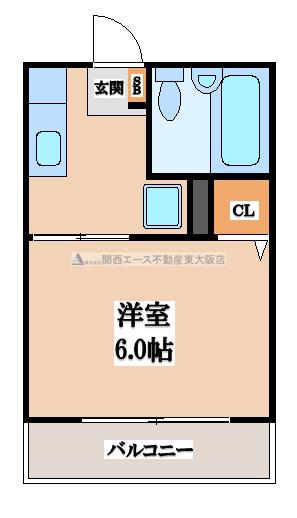 ホープ小阪(1K/1階)の間取り写真