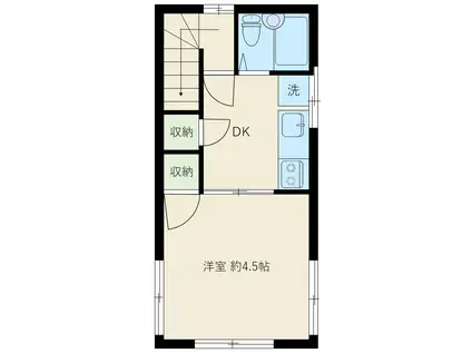 笹原ハイツ(1K/2階)の間取り写真