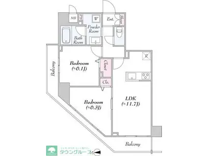 URBANLINKときわ台(2LDK/7階)の間取り写真