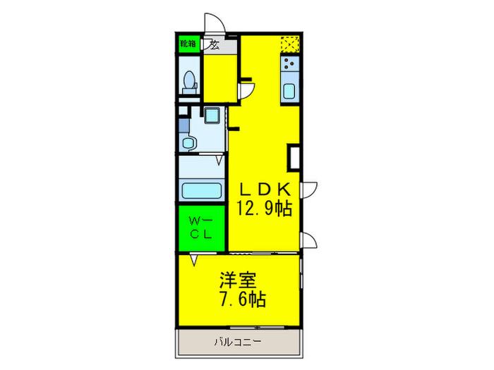 セントラルポーA(1LDK/1階)の間取り写真