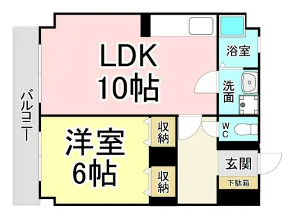 ブルーハイツ岸の浦(1LDK/7階)の間取り写真