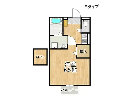 セジュール山添C(1K/2階)の間取り写真