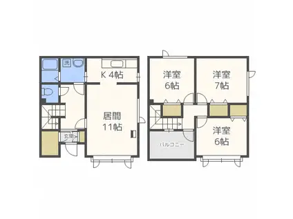 カマラード(3LDK/1階)の間取り写真
