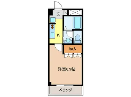 ララポートII(1K/2階)の間取り写真
