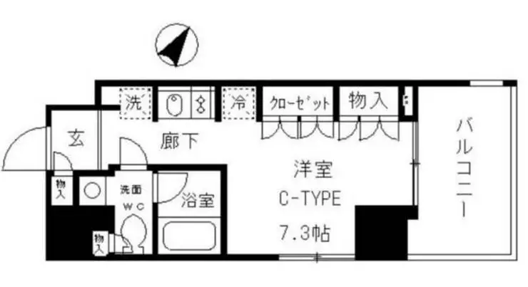 カレドタワー 7階階 間取り