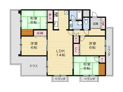 TGCマンション第8(4LDK/4階)の間取り写真