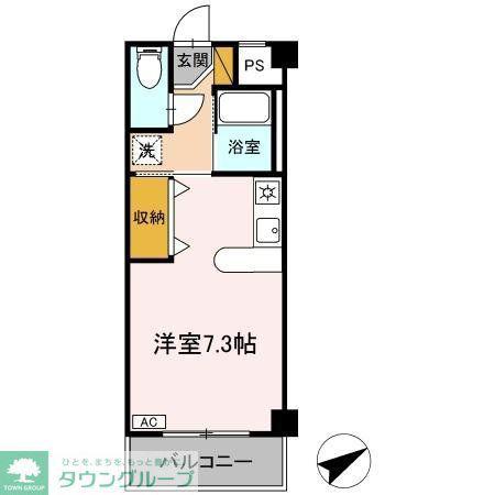 ハイムカメリア(ワンルーム/3階)の間取り写真