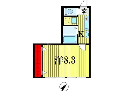 レジデンスカープ千葉(1K/4階)の間取り写真