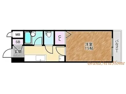 IBC中百舌鳥(1K/4階)の間取り写真