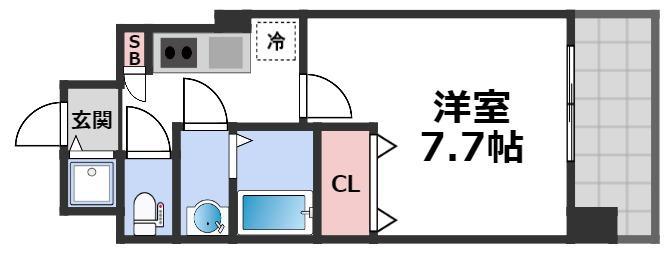 S-RESIDENCE緑橋駅前(1K/12階)の間取り写真