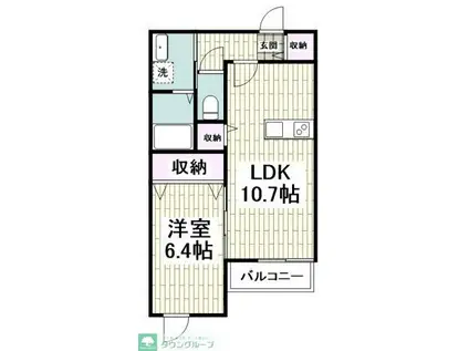 クレール・エ・ボウIII(1LDK/3階)の間取り写真