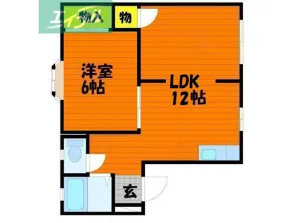 ファミーユKII(1LDK/1階)の間取り写真