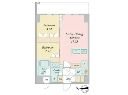 LIME RESIDENCE KAWAGUCHI イースト(2LDK/8階)の間取り写真