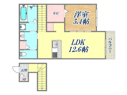 芦屋市大原町計画(1LDK/1階)の間取り写真