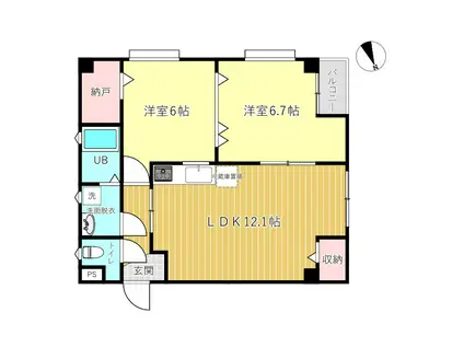 OMテラス上飯野(2SLDK/2階)の間取り写真