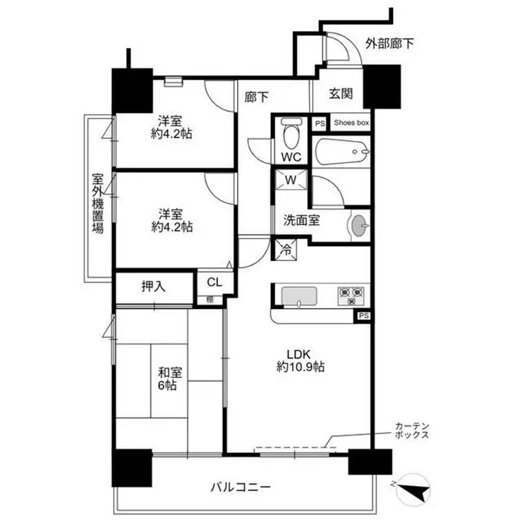 コスモ吉野町駅前 7階階 間取り