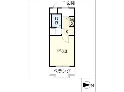 ジュネス原(1K/4階)の間取り写真