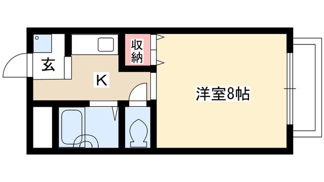 グレイシスS.K.B(1K/1階)の間取り写真