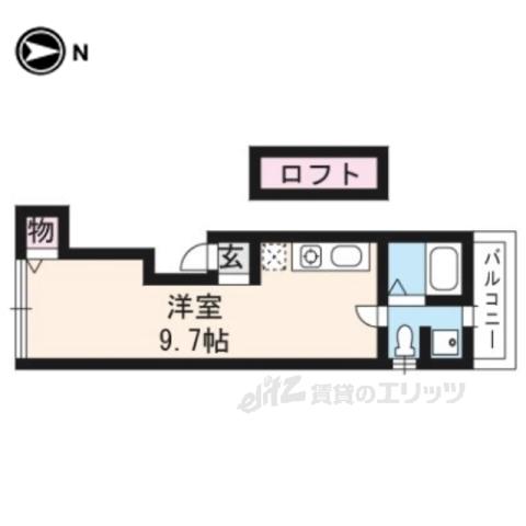OML北山(1K/2階)の間取り写真