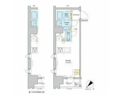 プラウドフラット日本橋馬喰町(ワンルーム/13階)の間取り写真