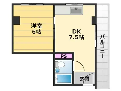 ポートライフマンション(1DK/5階)の間取り写真