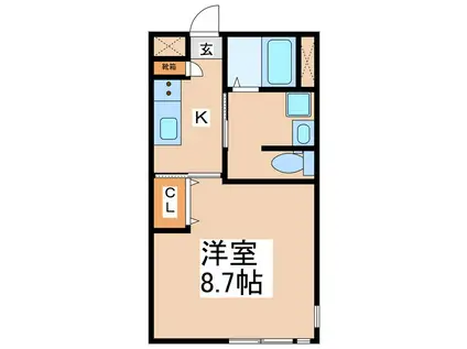 メゾン リガシーII(1K/1階)の間取り写真