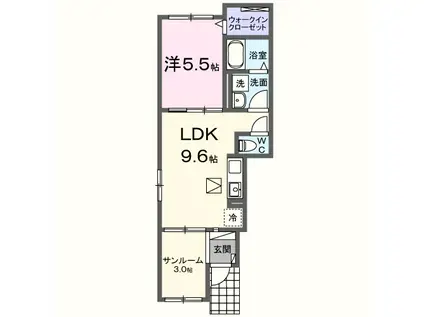 エタン・ロッシII(1LDK/1階)の間取り写真