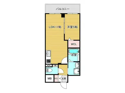 VITA荒本(1LDK/3階)の間取り写真