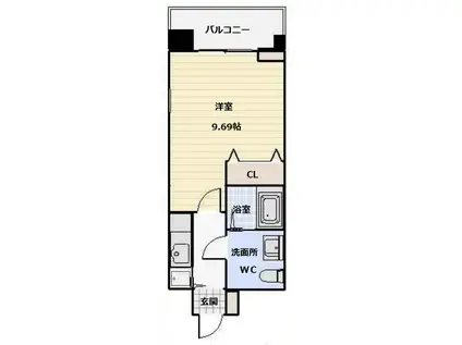 AISAII(1K/3階)の間取り写真