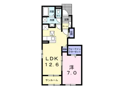 メゾンドシュエット(1LDK/1階)の間取り写真