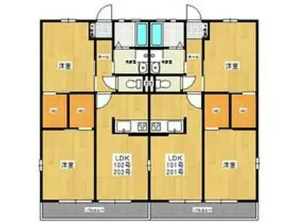 カーサ・ブランカA棟(2LDK/1階)の間取り写真