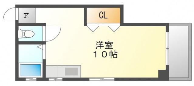 片山ビル(ワンルーム/3階)の間取り写真