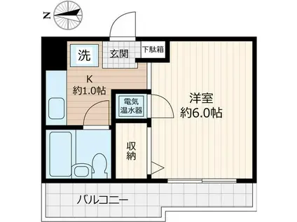 メゾン・ド・ヴァルセ(1K/4階)の間取り写真