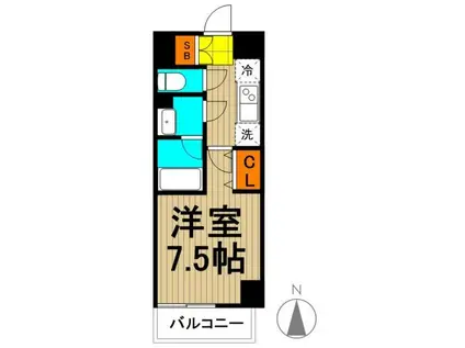 ベルフェリーク木場(1K/3階)の間取り写真