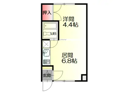 トヨオカ12.1ハイツB(1DK/2階)の間取り写真
