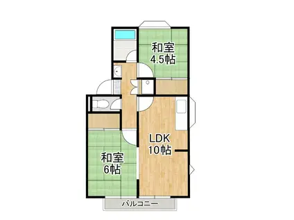 エスポワール(2LDK/2階)の間取り写真