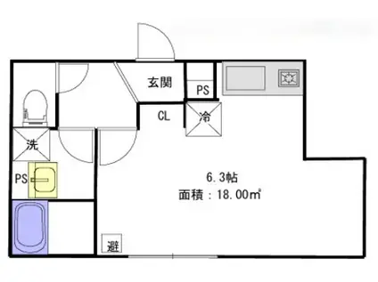 クレサージュ亀戸(1K/4階)の間取り写真
