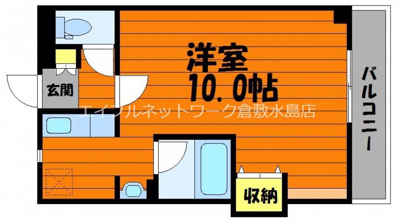 スカイコート I(1K/4階)の間取り写真