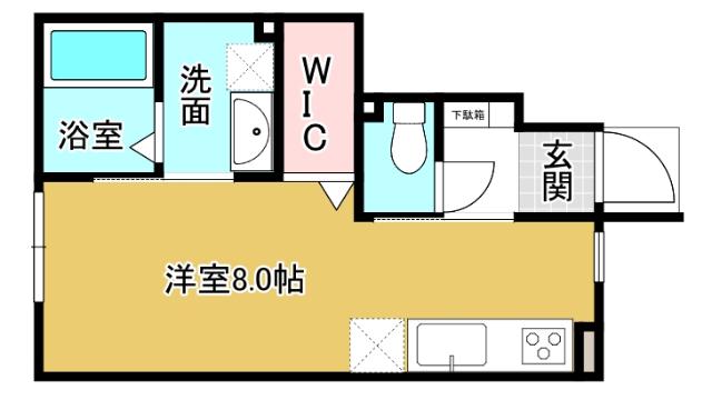 EDGEMOMENT長江(ワンルーム/1階)の間取り写真