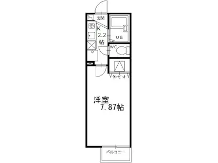 ソレイユ(1K/1階)の間取り写真