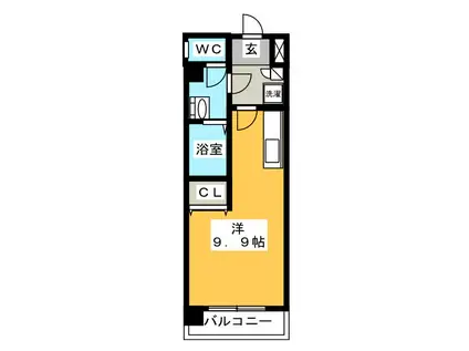 イ・カーサMSII(ワンルーム/7階)の間取り写真