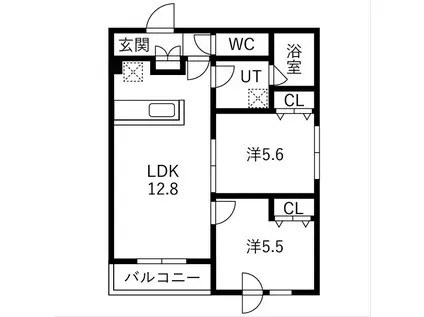 メニーズコート創成プレミア(2LDK/4階)の間取り写真