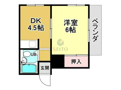 ハイツルエスト(1DK/2階)の間取り写真