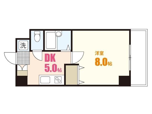 プーテゥジュール4番館(1DK/2階)の間取り写真
